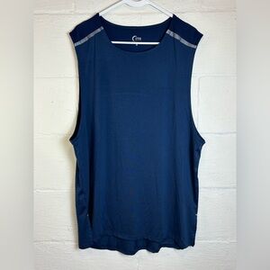 Zyia Men’s Navy Blue Activewear Running Lightweight Workout Sleeveless Top Sz XL